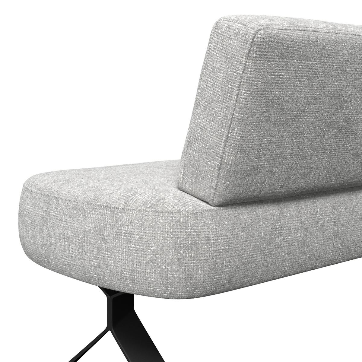 Eckbank hellgrau/Metallbeine Ulmo,S: 176x248cm - Hellgrau/Schwarz, MODERN, Textil/Metall (176/248cm)