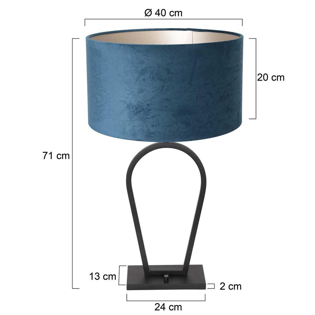 Tischleuchte Stang - Schwarz/Weiß, Trend, Textil/Metall (40/71/24cm)