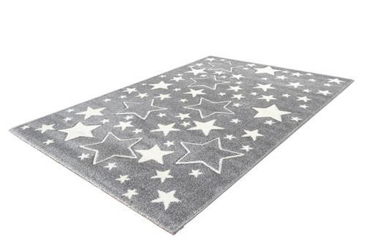 Kinderteppich Sterne Silbern Tamworth 120x170 cm - Silberfarben, Trend, Kunststoff (120/170cm) - Kayoom