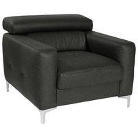 Polstersessel Sammy Anthrazit - Chromfarben/Anthrazit, Design, Textil (99/78-92/106cm) - Livetastic