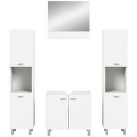 Badezimmer Boston Weiß D: 117 Cm - Silberfarben/Weiß, MODERN, Glas/Holzwerkstoff (117cm) - MID.YOU