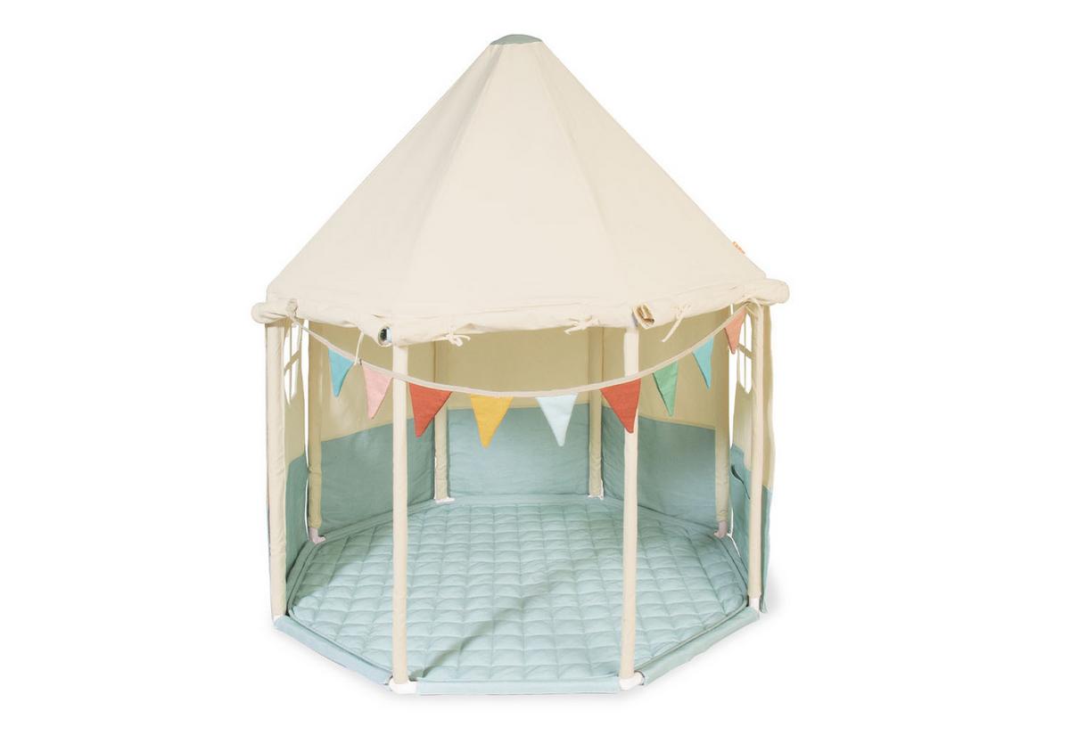 Spielzelt Zelt - Pastellblau/Weiß, Basics, Textil (124/142/124cm) - Pinolino