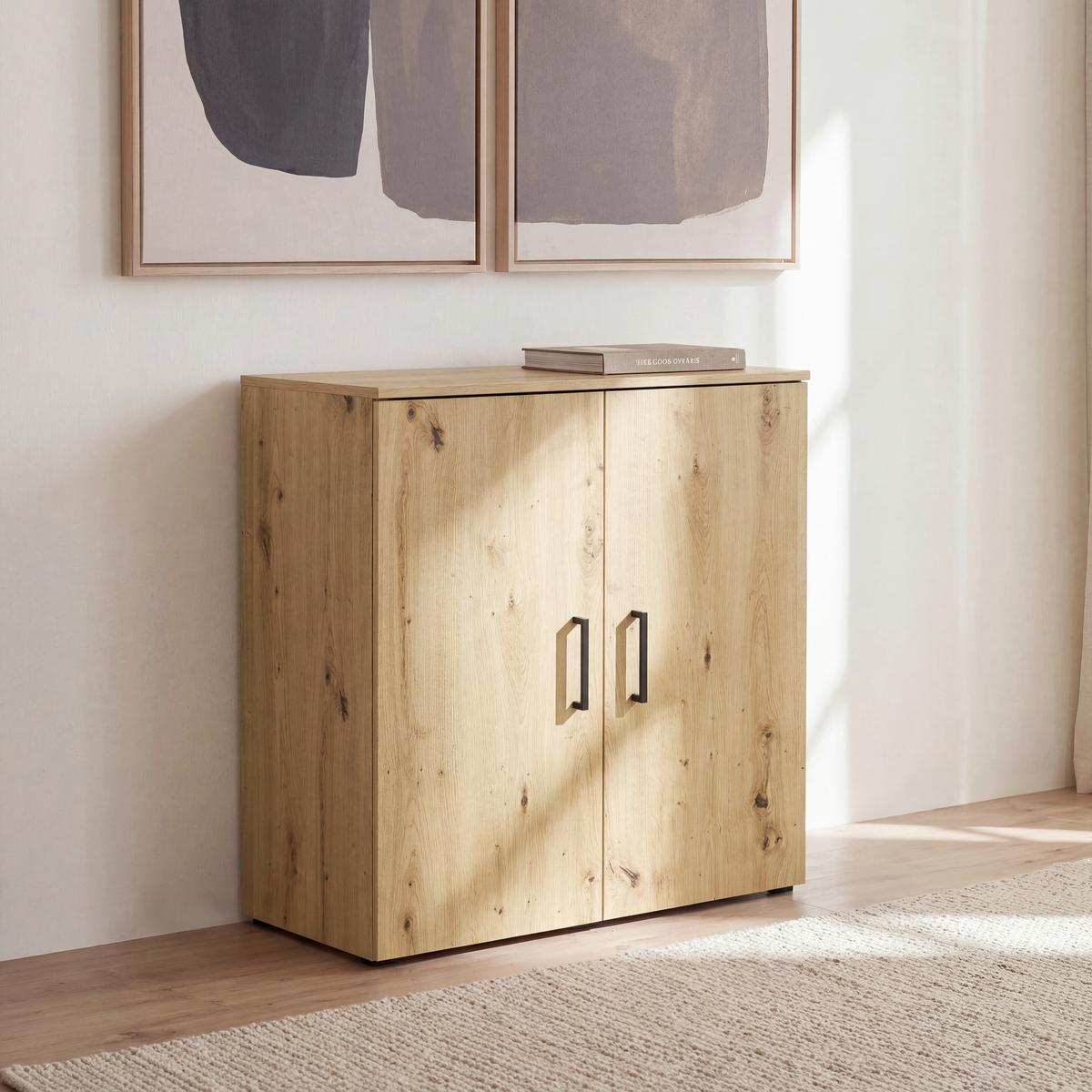 Kommode 80cm Multi Cabinet Eiche Artisan - Anthrazit/Eiche Artisan, MODERN, Holzwerkstoff (80/83/40cm)