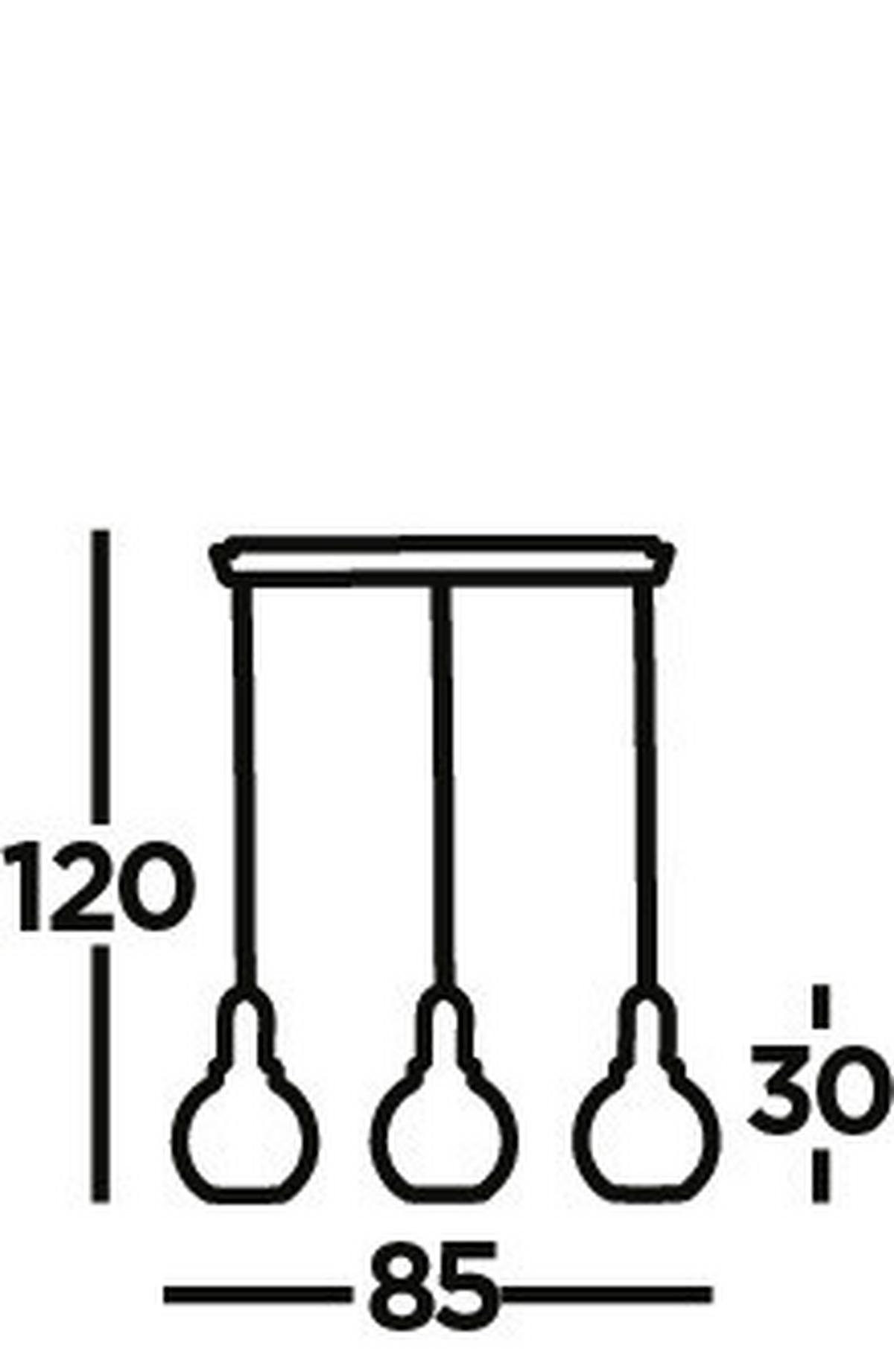 Hängeleuchte Snowdrop H: 120 Cm 3-Flammig - Messingfarben, LIFESTYLE, Glas/Metall (85/20/120cm)