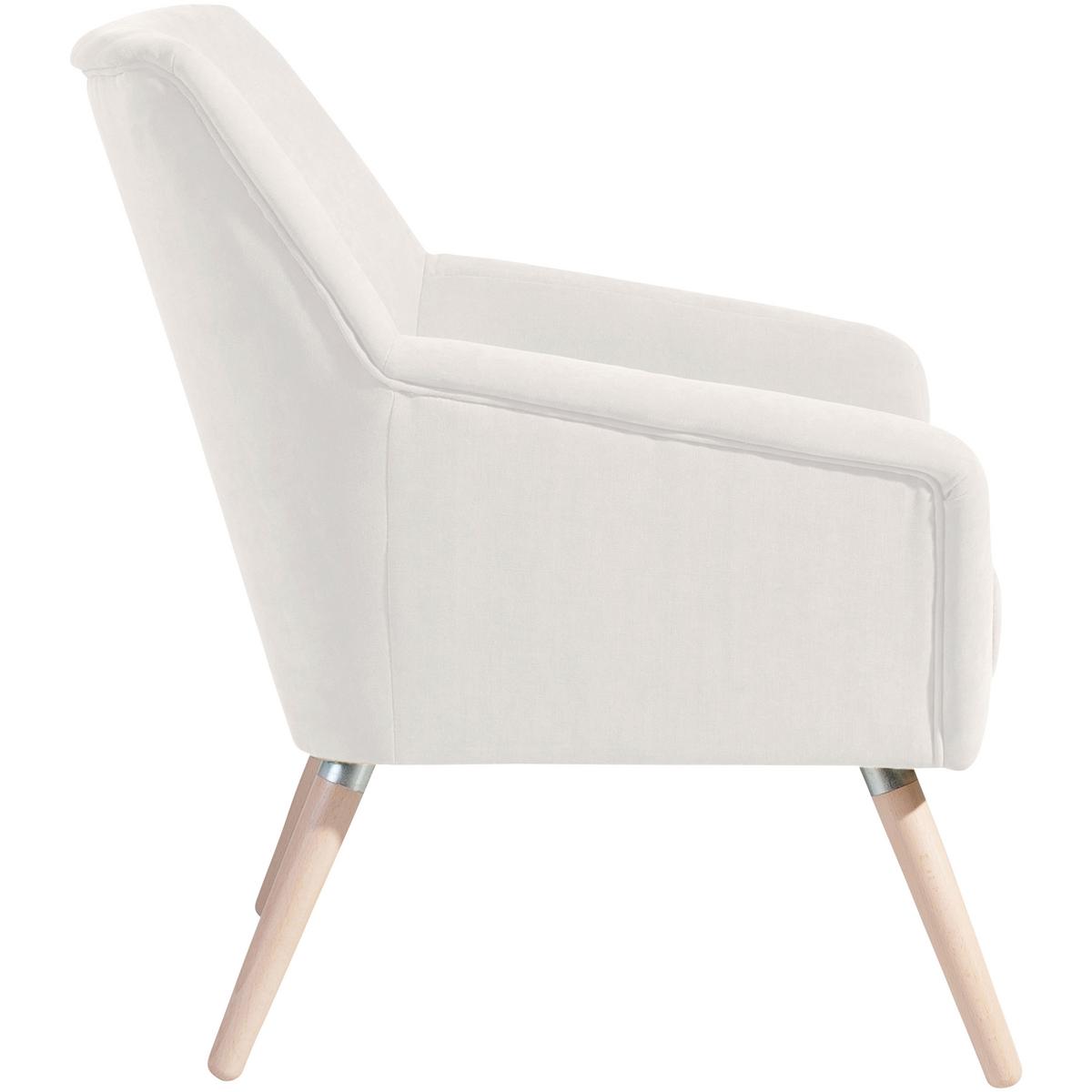 Polstersessel Mit Armlehnen Alegro Velours Creme - Buchefarben/Creme, Design, Textil (67/81/71cm) - Max Winzer