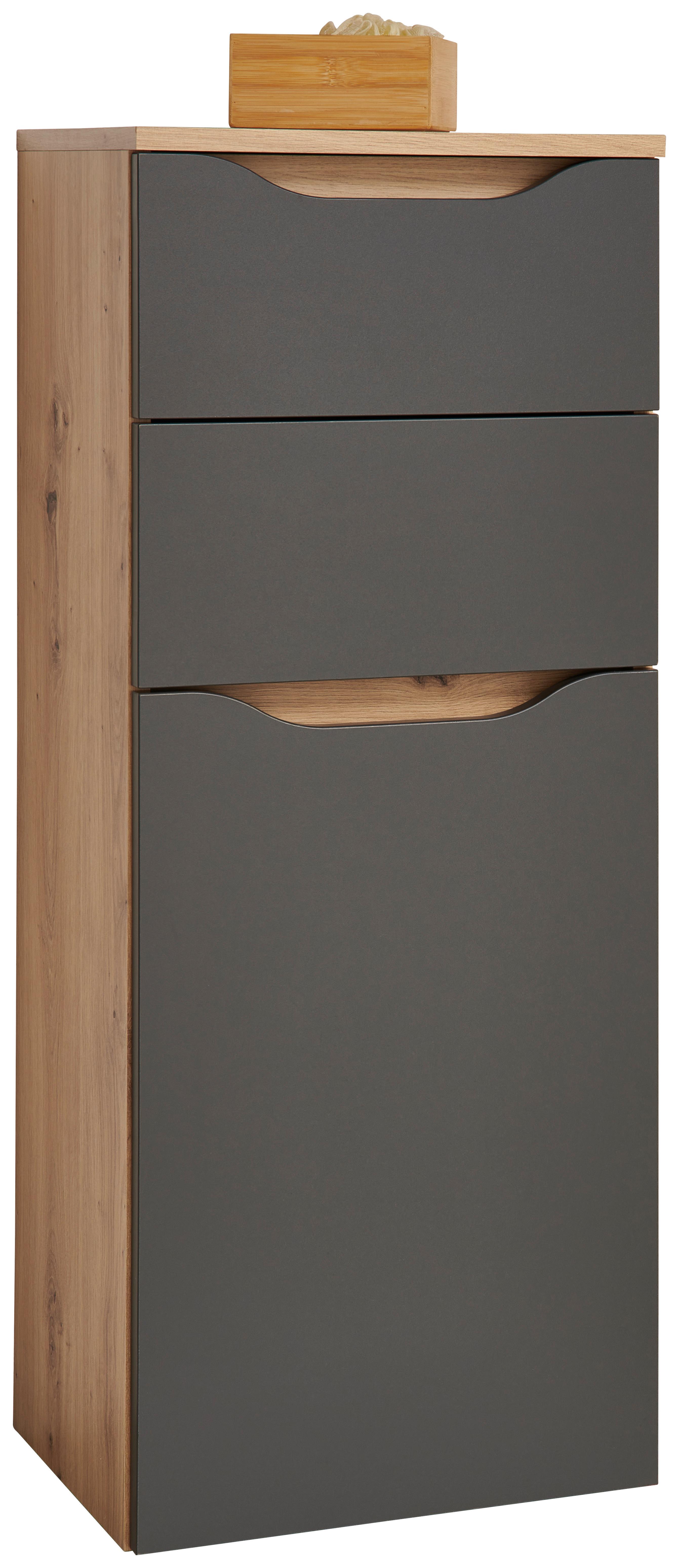 Badezimmer Unterschrank Giga BxH 40x102 cm Anthrazit - Eichefarben/Anthrazit, MODERN, Holzwerkstoff (40/102/30cm)