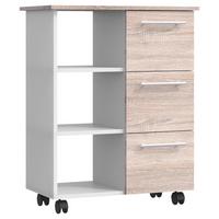 Allzweckwagen Esilo Sonoma Eiche/weiß B: 38 Cm - Weiß/Sonoma Eiche, Design, Holzwerkstoff (68/38/85cm) - MID.YOU