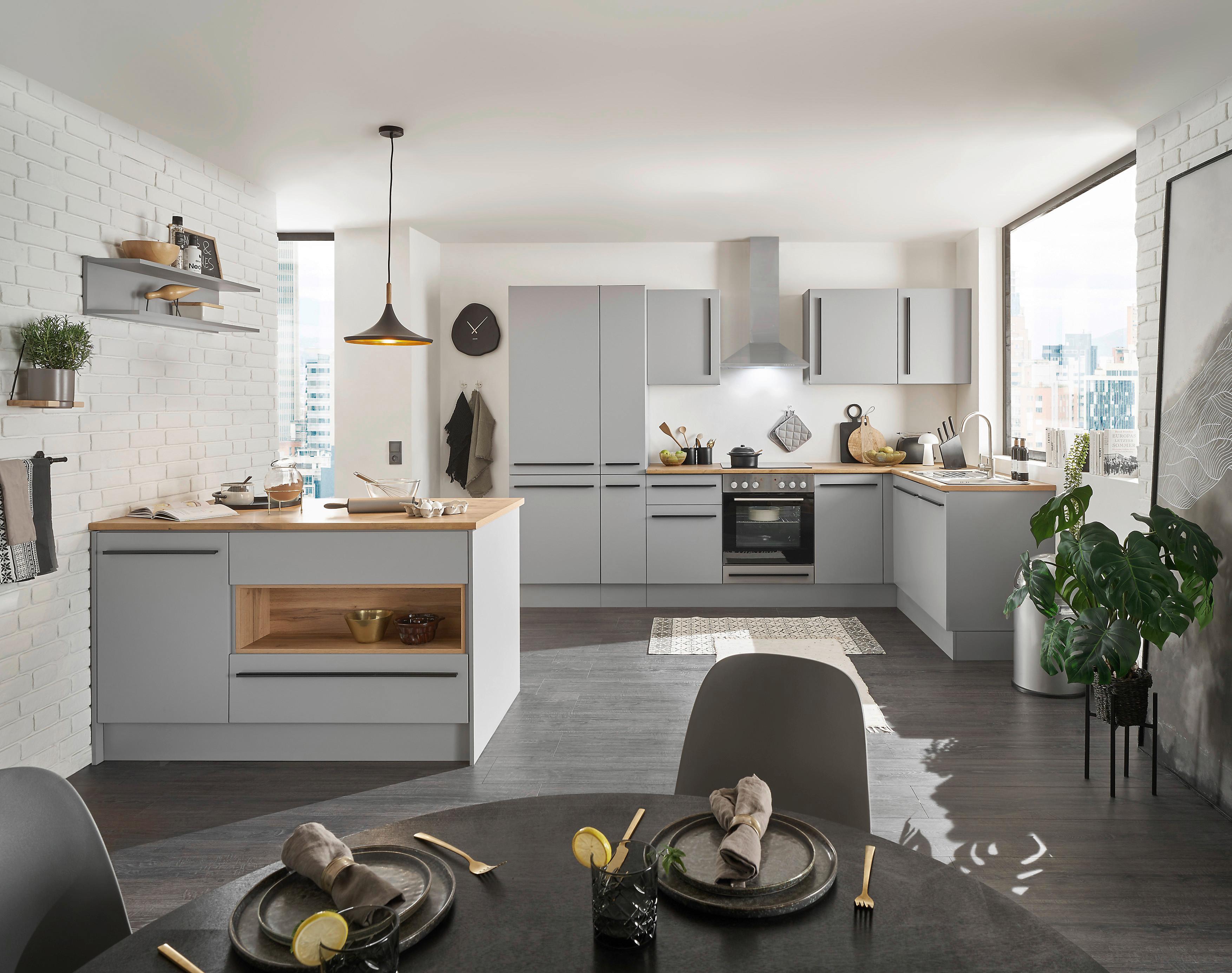 KUCHYNSKÝ OSTROVČEK DENVER - čierna/sivá, Design, kompozitné drevo/plast (145/90/90cm) - MID.YOU