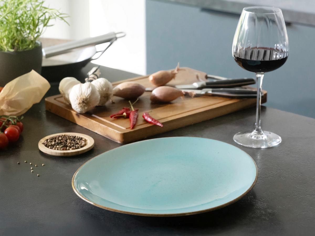 Steaktellerset Keramik, Hellblau - Hellblau, Basics, Keramik - Creatable