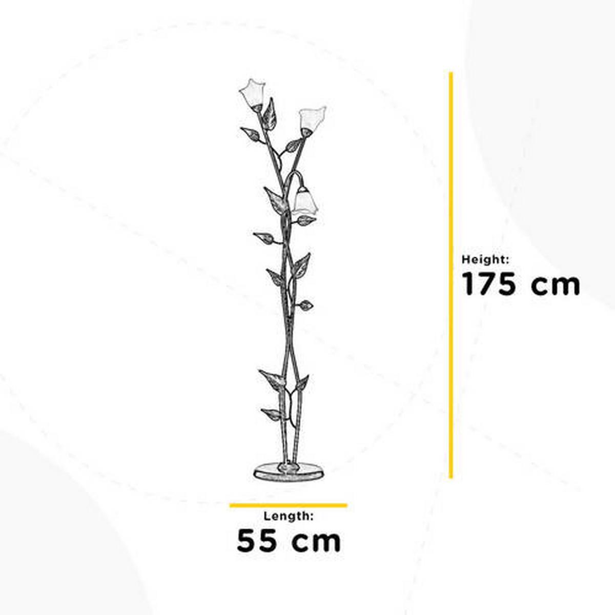 Stehleuchte 4620/Pt3 - Bronzefarben/Olivgrün, Natur, Glas/Metall (55/175cm)