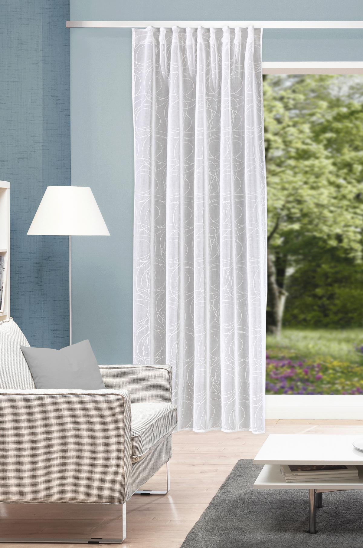 Fertigvorhang Ditos - Weiß, Basics, Textil (135/245cm)