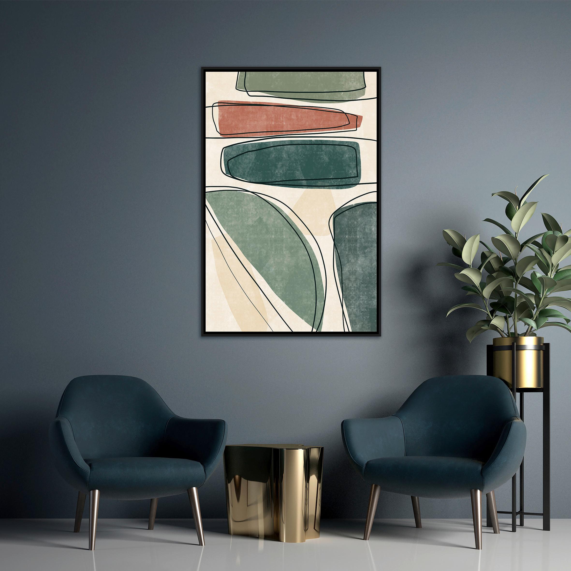 Obraz na plátně 60/90 cm - černá/zelená, Moderní, kompozitní dřevo/textil (60/90cm) - Mömax