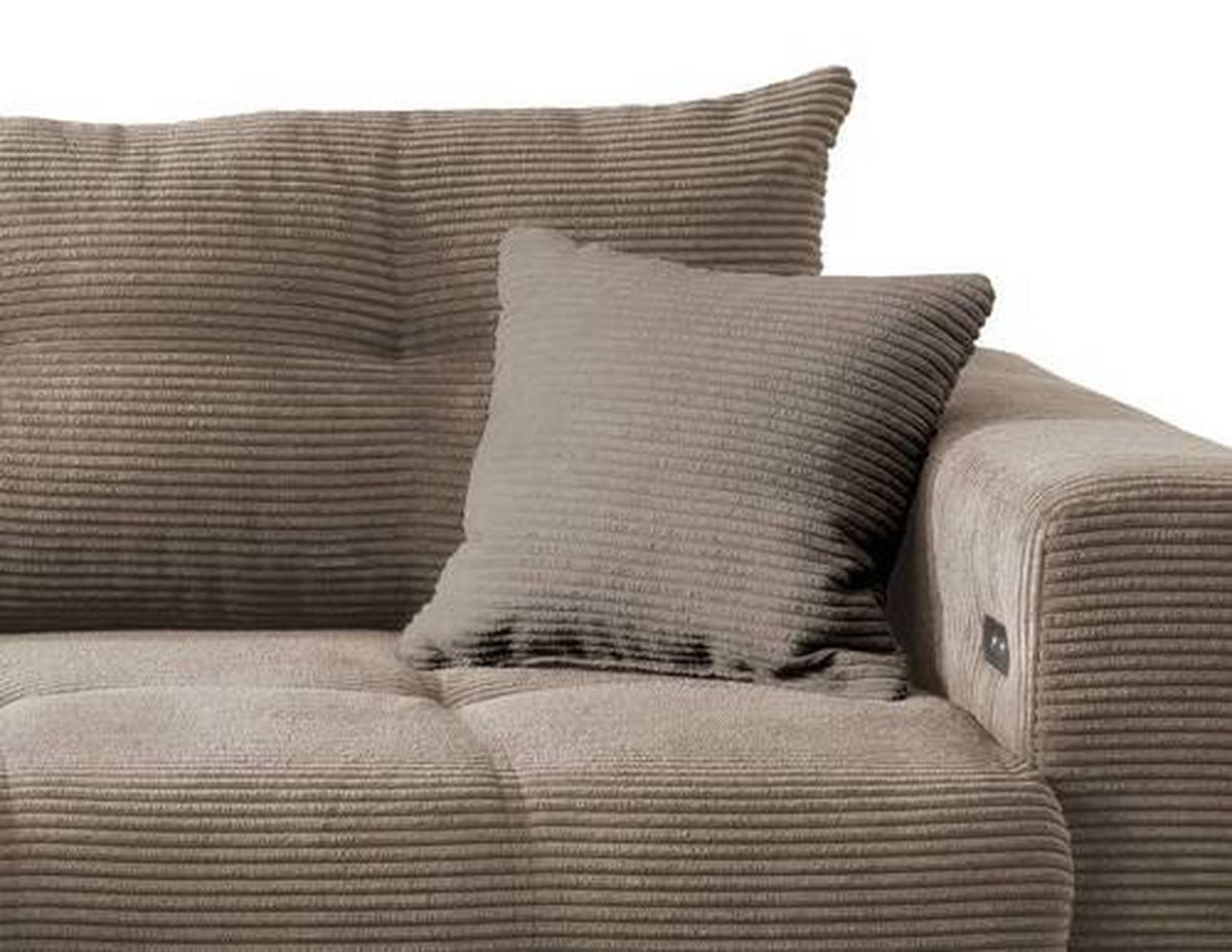 Ecksofa Liegefunktion Restato Graubraun - Graubraun/Schwarz, MODERN, Holz/Textil (177/246cm) - MID.YOU