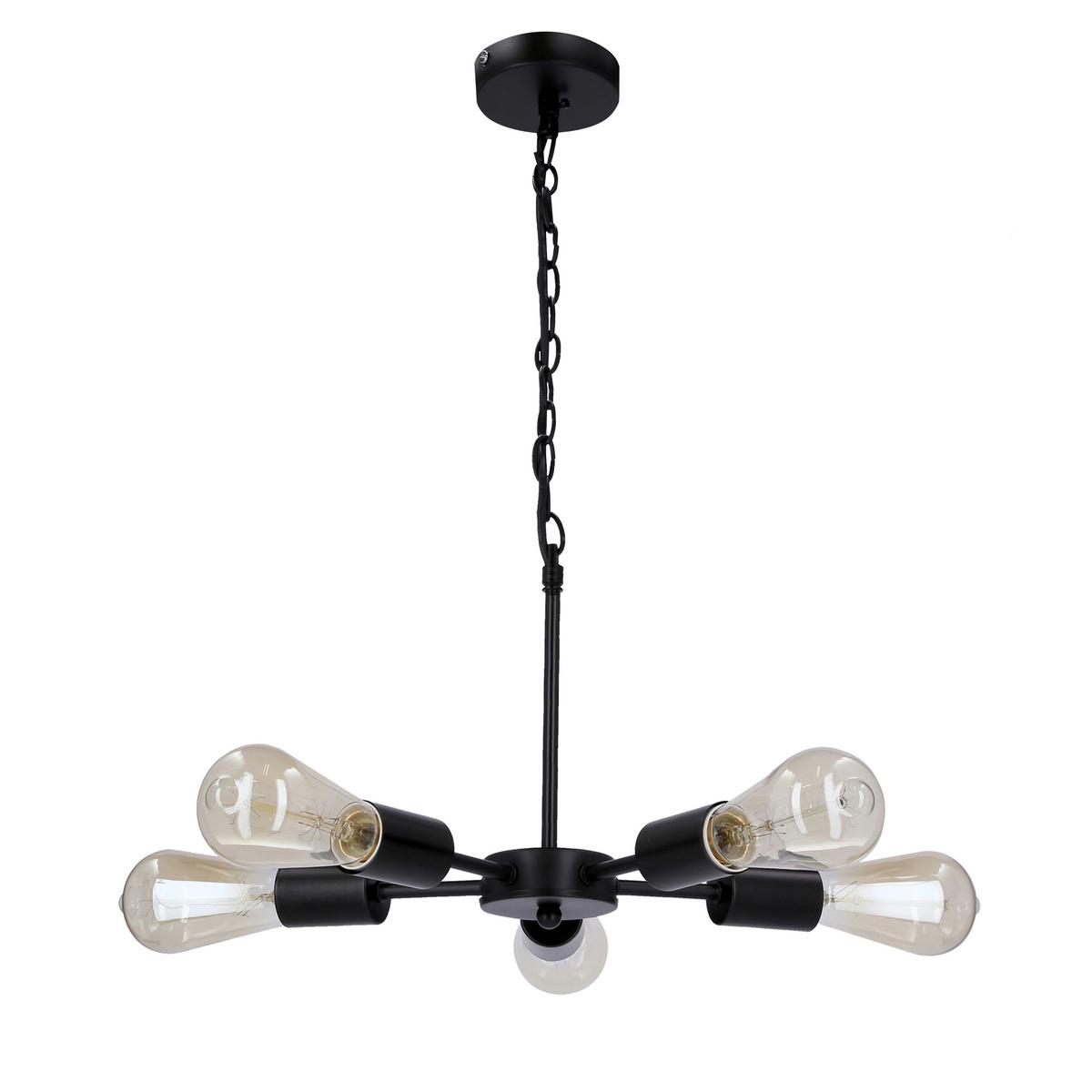 Pendelleuchte 35-09388 Sparta - Schwarz, Design, Metall (36/36/105cm)