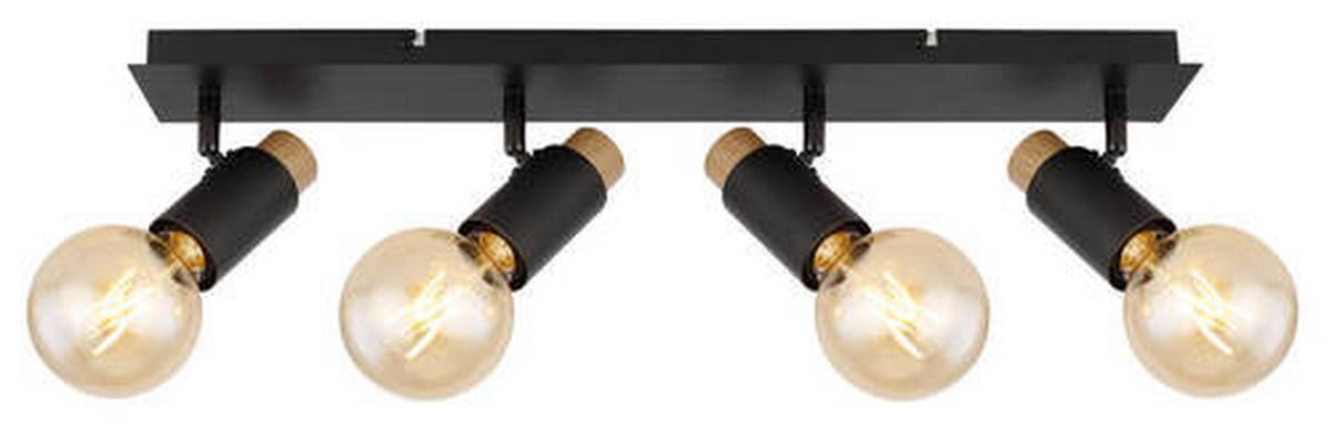 Strahler 54045-4 - Dunkelbraun/Schwarz, Design, Holz/Metall (65,5/8/14,5cm) - Globo