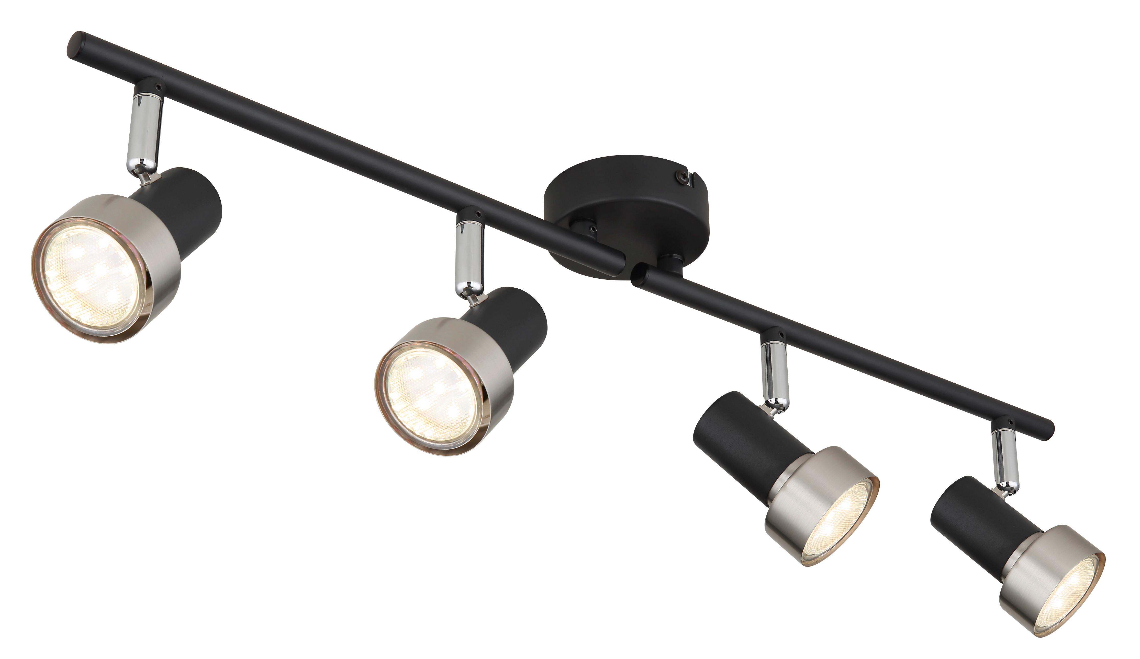 Strahler 57917-4n - Chromfarben/Schwarz, KONVENTIONELL, Metall (60/8,5/13,5cm) - Globo