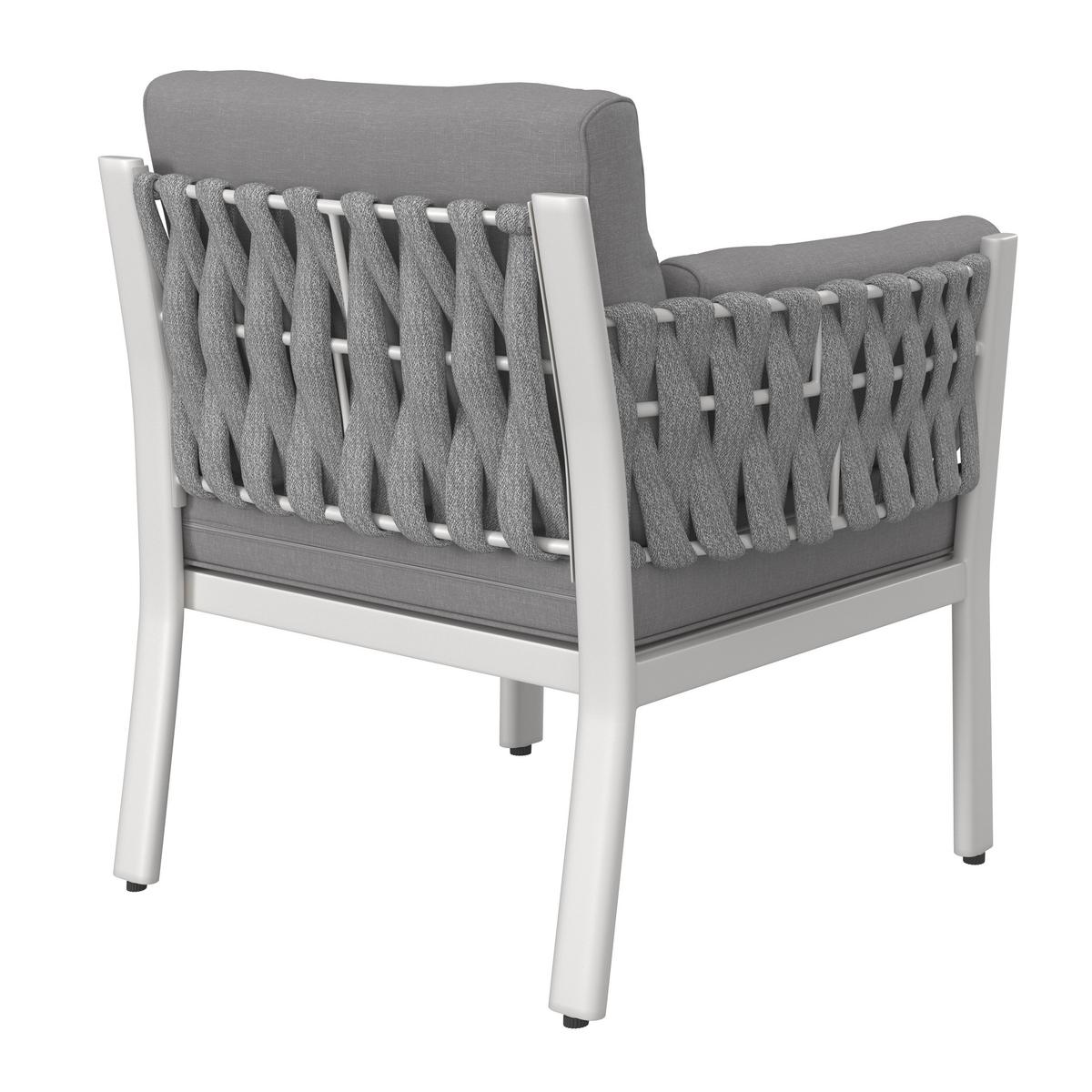 JÍDELNÍ TERASOVÁ SOUPRAVA ELISA - bílá/světle šedá, Moderní, kov/textil (238/74/75cm) - Bessagi Garden