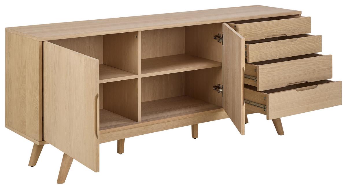 PRÍBORNÍK MARTE - biela/farba duba, Design, kompozitné drevo (180/75/40cm) - MID.YOU