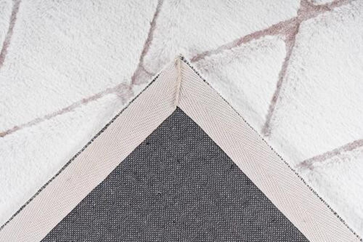 Hochflor Teppich Weiß/Rosa Vivica 160x230 cm - Weiß, Design, Textil (160/230cm) - Kayoom