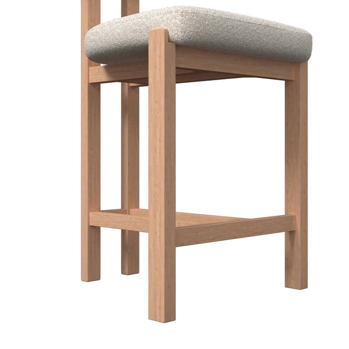 BAROVÁ STOLIČKA JONNA - krémová/prírodná farba, Modern, drevo/textil (51/102/54cm) - Bessagi Home