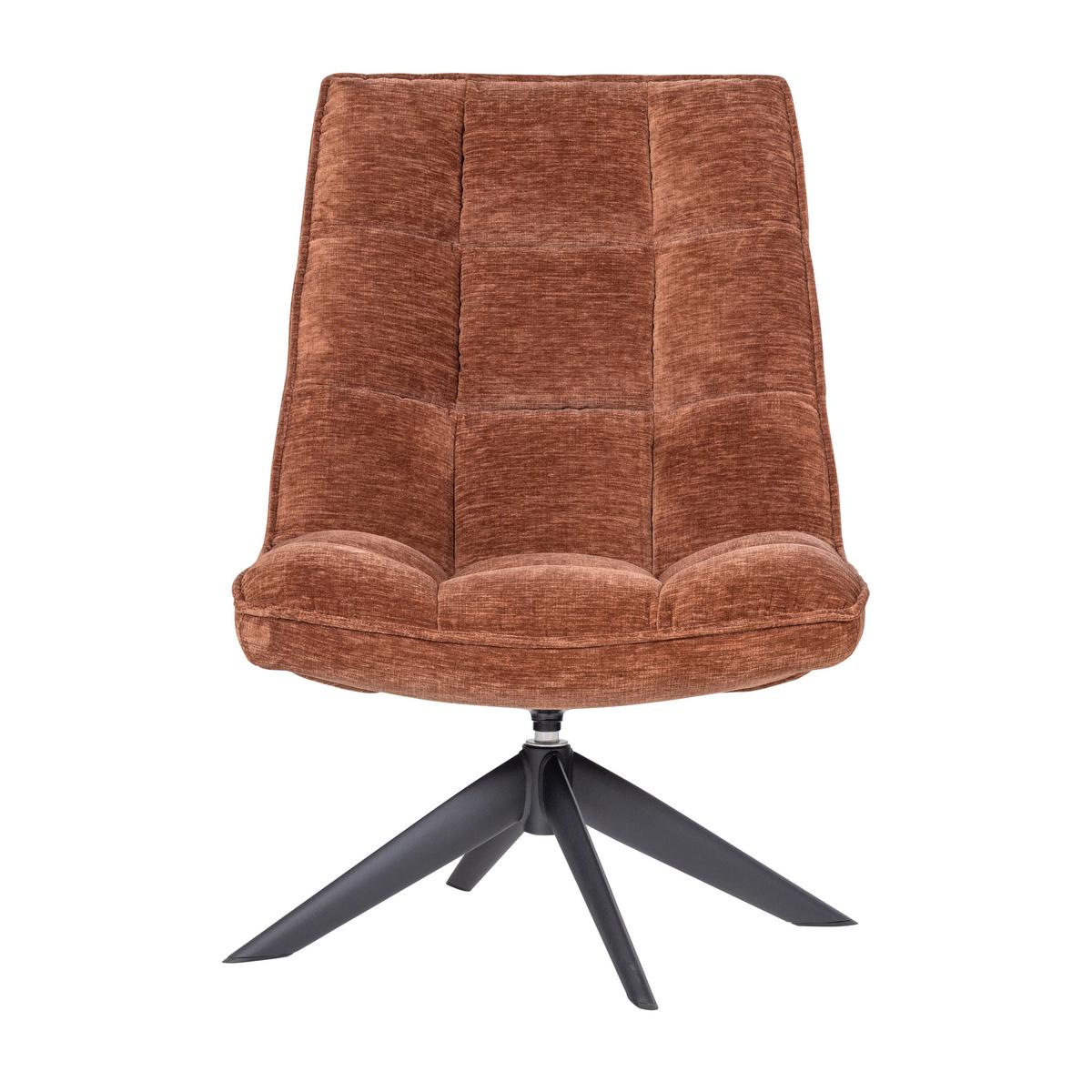 SESSEL Jouke Rostfarben B: 70cm - Rostfarben/Schwarz, MODERN, Textil/Metall (70/97/85cm) - Livetastic