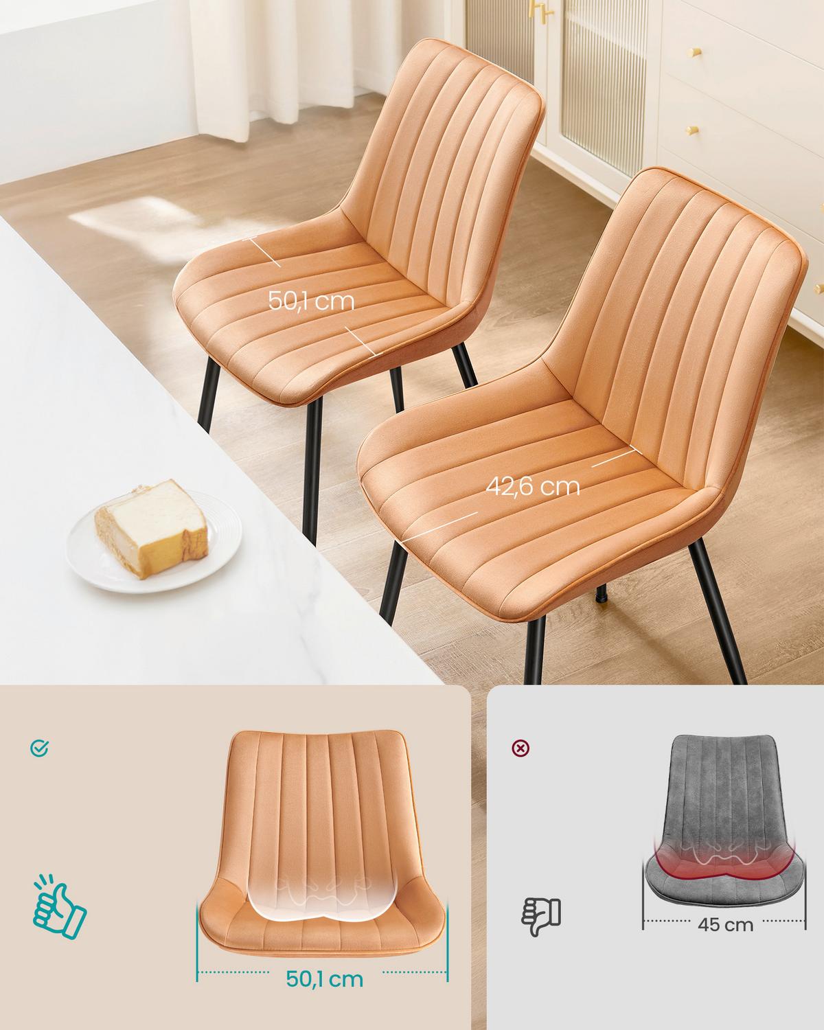 Stuhl Karamell B: 50,1 cm - Karamell/Schwarz, Basics, Holzwerkstoff/Textil (50.1/88.6/60cm)