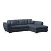 Ecksofa Berisso - Schwarz/Dunkelblau, Design, Textil (278/187cm) - Ondega