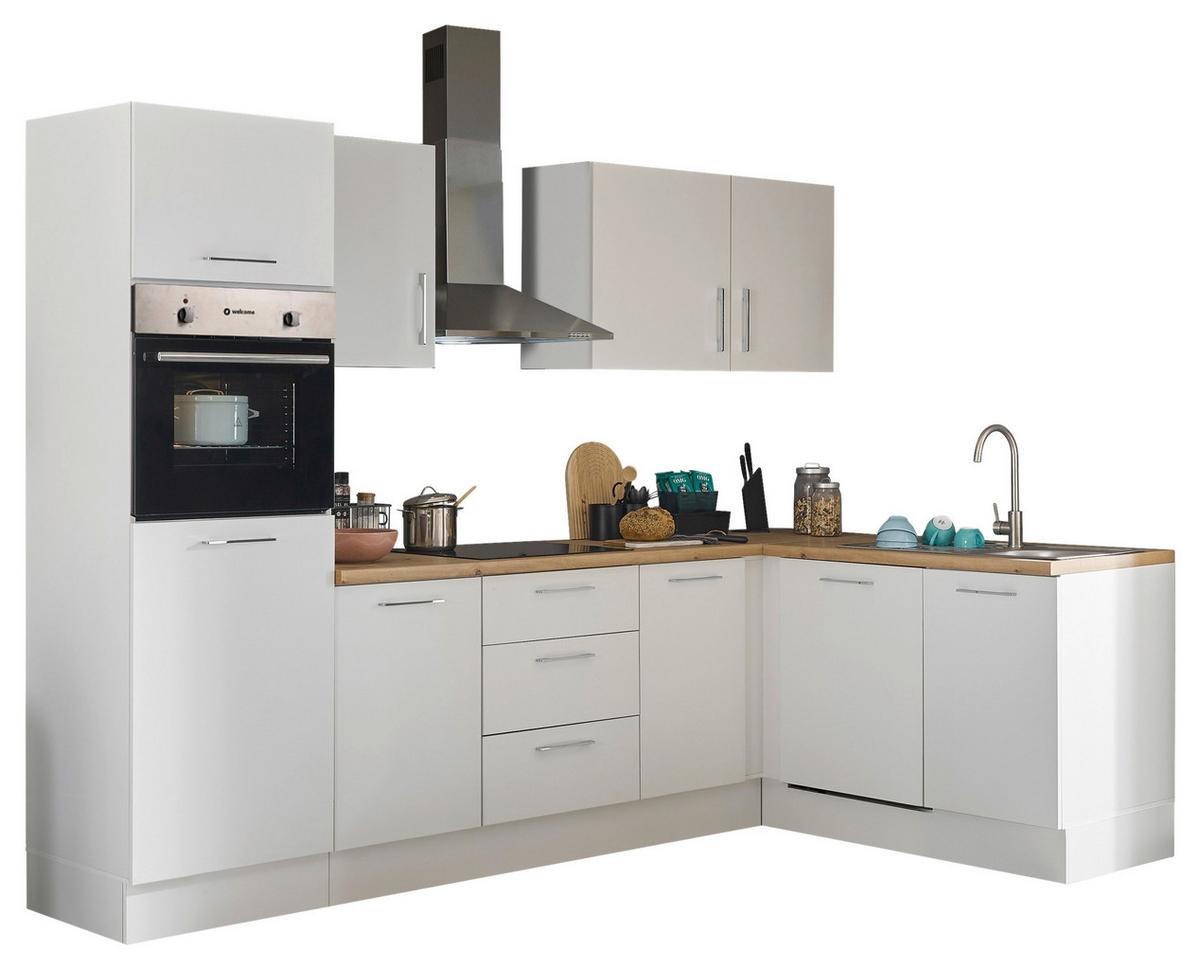 Eckküche Dekor Weiß/Eiche Dekor 280x175 cm - Weiß/Eiche Artisan, Basics, Holzwerkstoff (280/175cm) - MID.YOU