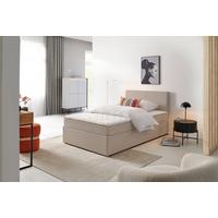 Boxbett Mit Topper 140x200 Carolina - Sandfarben/Schwarz, KONVENTIONELL, Holz/Textil (140/200cm) - P & B