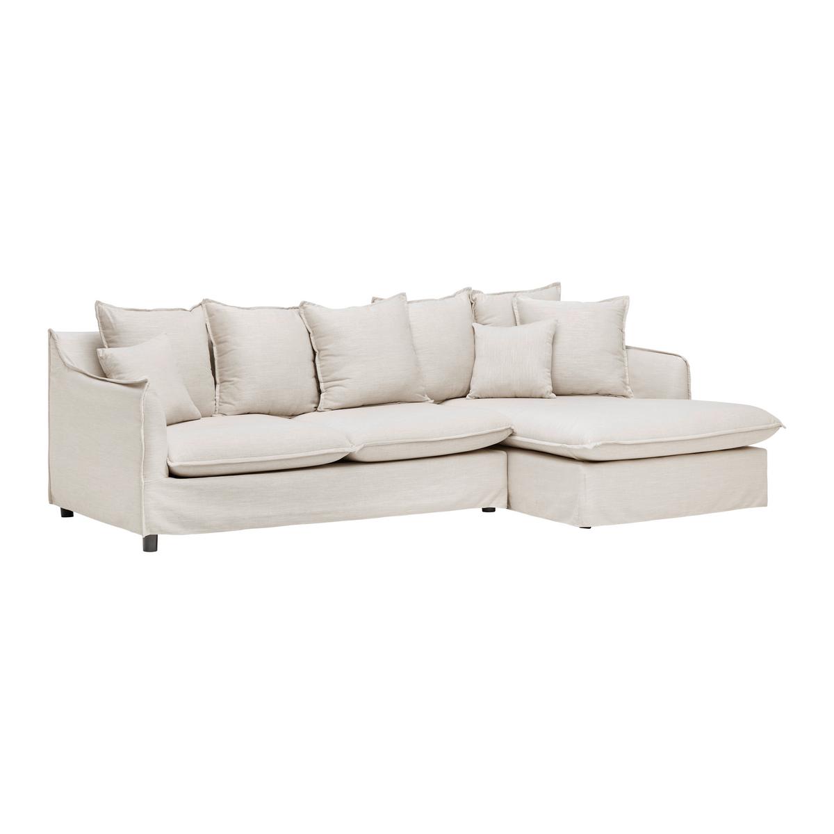 Sedací souprava ELIA přírodná barva - černá/přírodní barvy, Moderní, dřevo/textil (265/158cm) - Bessagi Home
