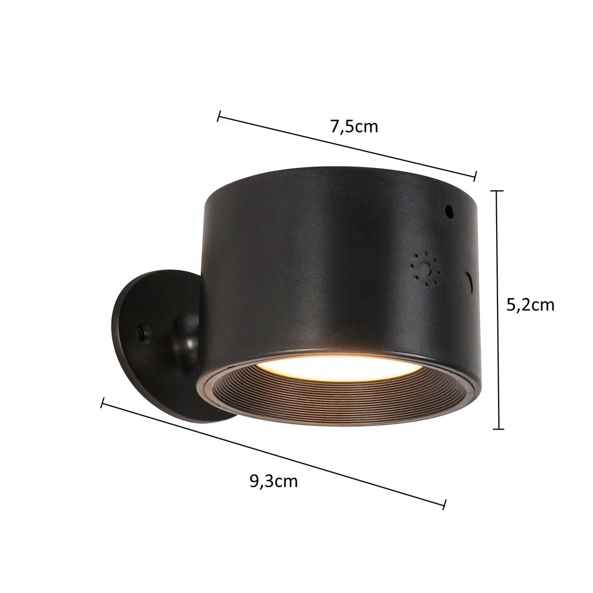 NÁSTĚNNÉ LED SVÍTIDLO RIG1 - černá, Moderní, kov/plast (9,3/7,5/5,2cm) - Mömax