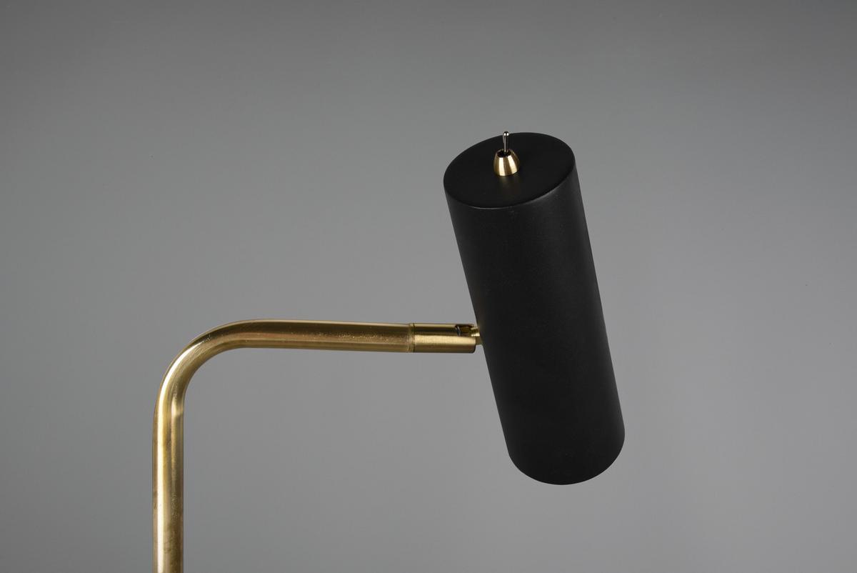 Stehlampe Marley mit Schalter Messingfarben/Schwarz - Messingfarben/Goldfarben, Design, Metall (151/23/39cm) - Trio Leuchten