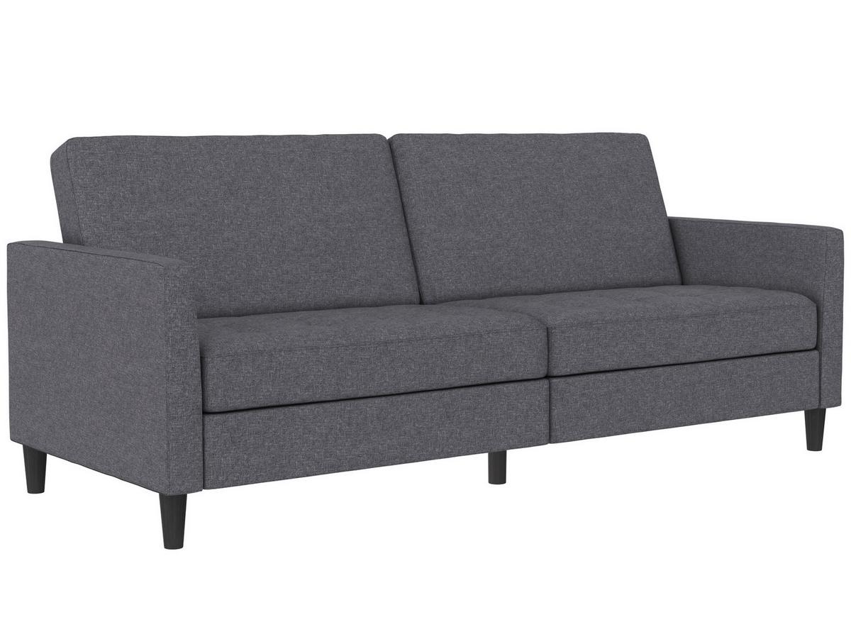 Schlafsofa Palermo Grau, mit Schlaffunktion - Schwarz/Grau, Basics, Textil (207/86/86cm) - Livetastic