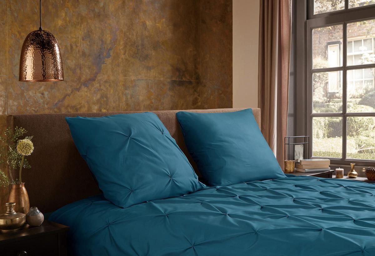 Bettwäsche Elegance Blau Petrol 135x200 Cm - Petrol, Basics, Textil (135/200cm)