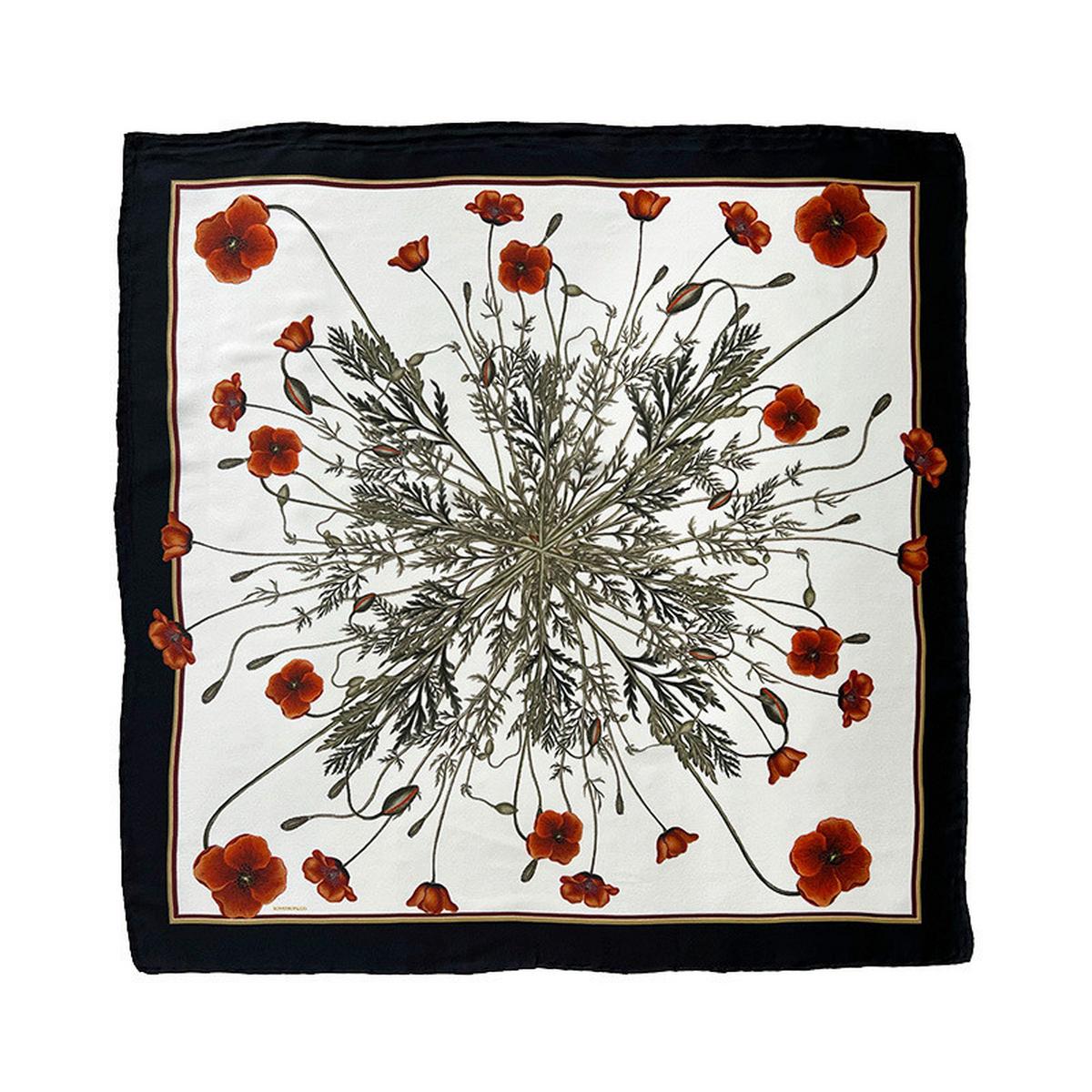 Seidenschal Poppy Naturfaser, Rot - Rot, Basics, Textil (50/50cm)