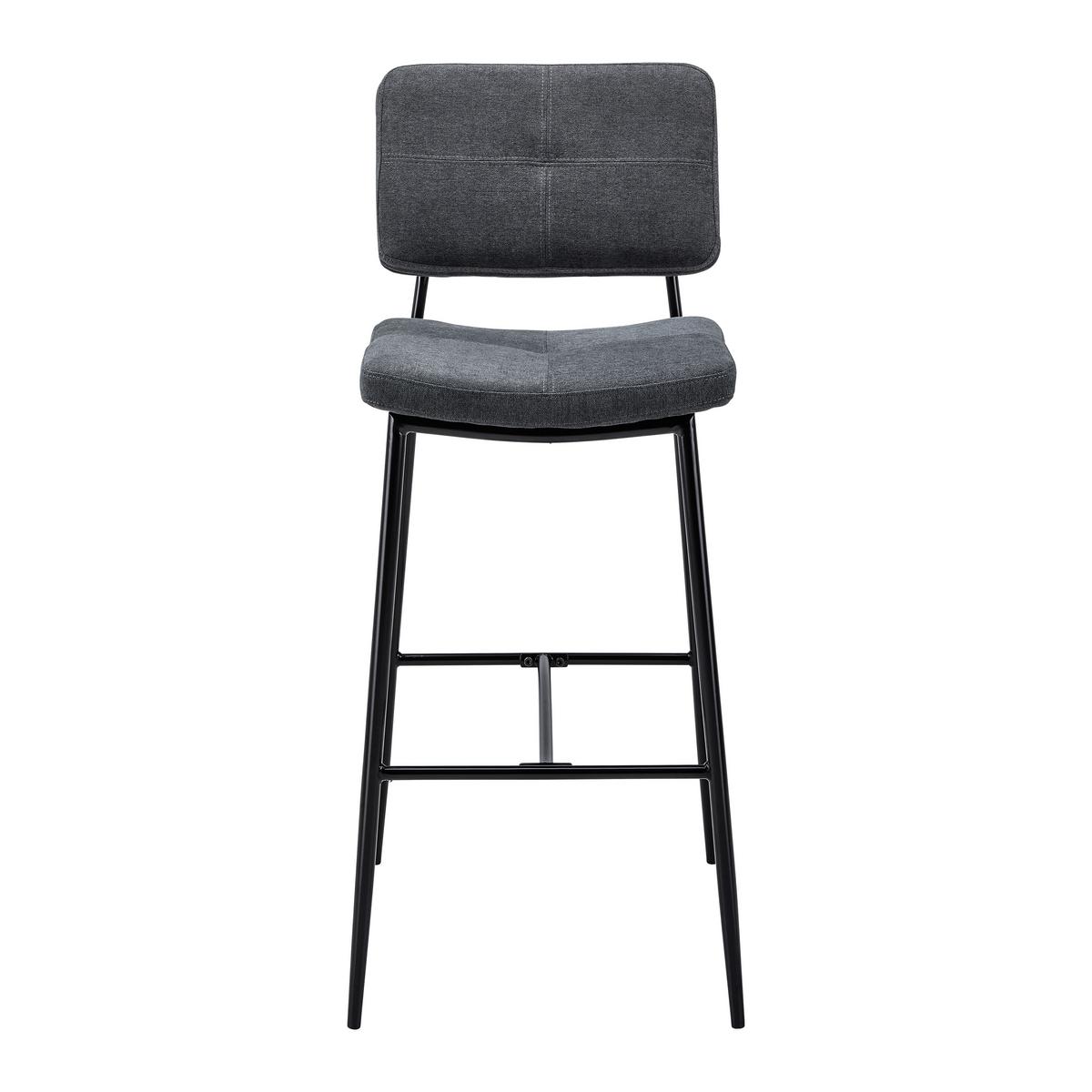 Barová židle NETA tmavěšedá - černá/tmavě šedá, Moderní, kov/dřevo (45/103/52cm) - Bessagi Home