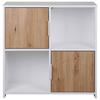 Regal Mit Schrank Pepeto B: 77cm Weiß, Eiche Artisan - Weiß/Eiche Artisan, Design, Holzwerkstoff (77/77/30cm) - Livetastic