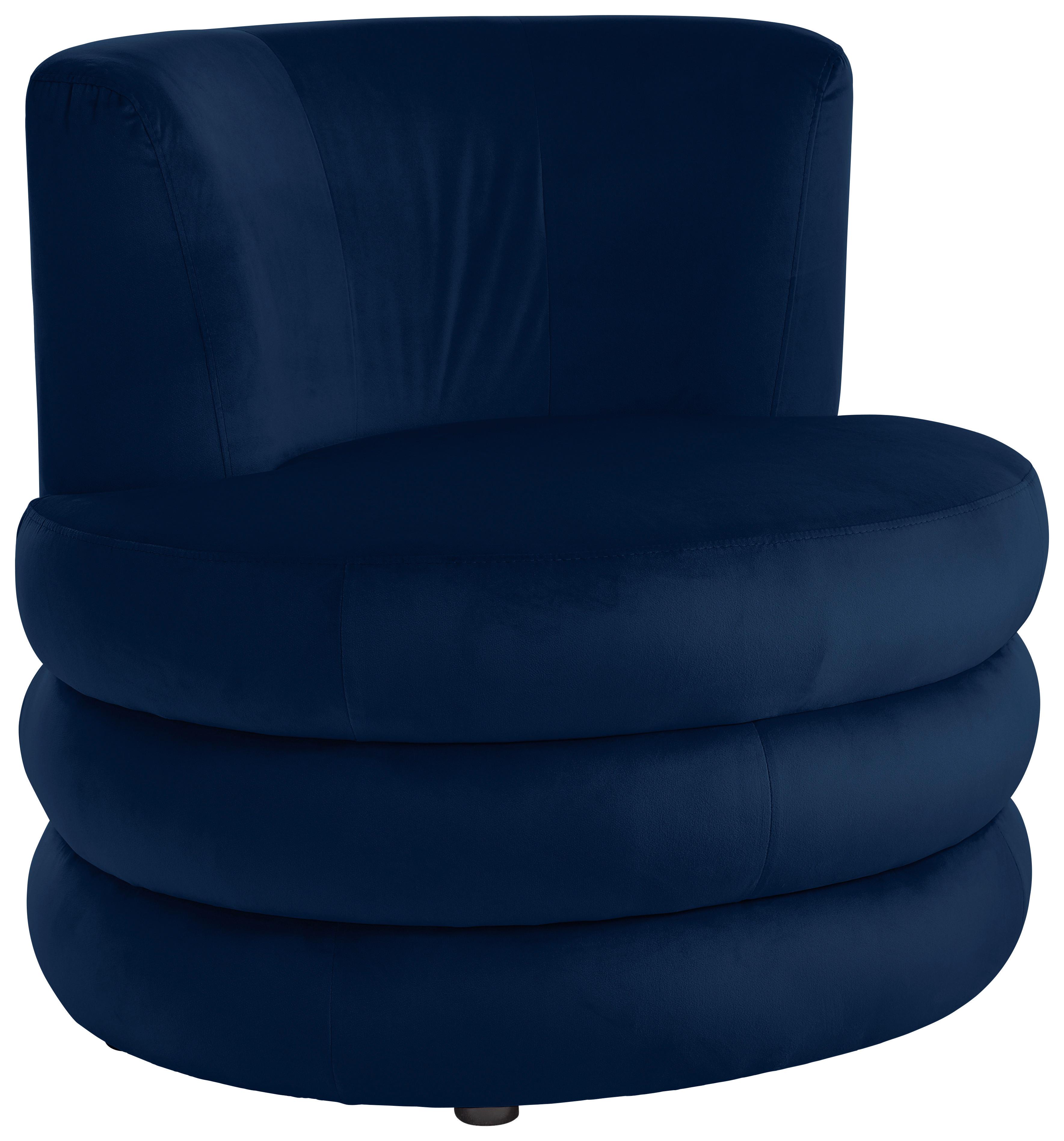 Designsessel Magari - Edelstahlfarben/Royalblau, Trend, Textil (90/82/85cm) - Livetastic
