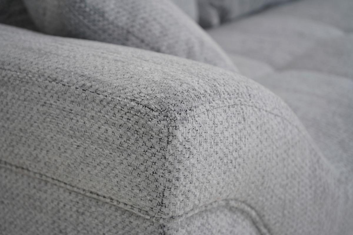 Ecksofa Mendoza New Chenille Grau, Lf: 125x241cm - Schwarz/Grau, KONVENTIONELL, Textil (309/197cm) - Ondega