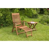 Gartensessel-Set Klappbar Comodoro Naturfarben - Naturfarben, ROMANTIK / LANDHAUS, Holz (49,5/43/48,5cm) - Gardenson