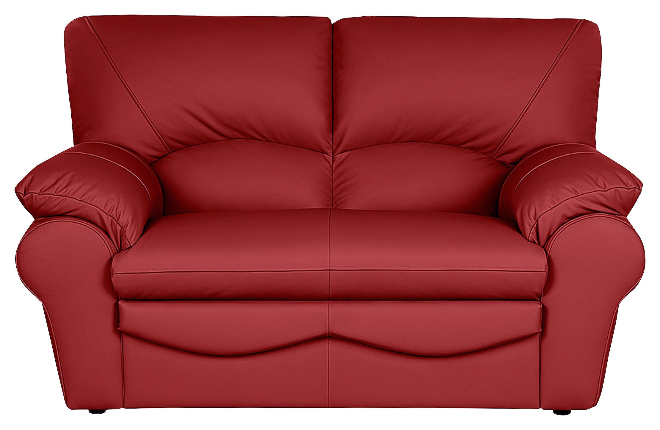 2-Sitzer-Sofa Oslo Rot B: 150 cm - Rot/Schwarz, Design, Leder (150/92/85cm) - Livetastic