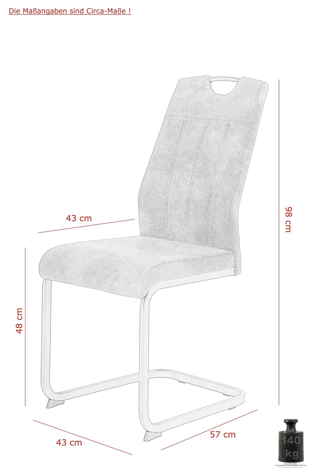 Tischgruppe Agnes I G - Anthrazit/Eiche Artisan, MODERN, Holzwerkstoff/Textil (140 - 220/76/90cm) - MID.YOU