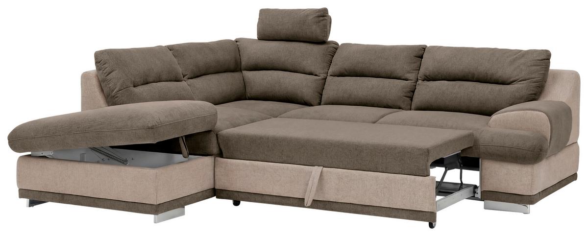 Sarokgarnitúra Seaside - bézs/barna, Konventionell, textil (217/264cm) - Luca Bessoni