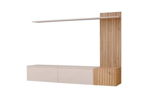 Obývací stěna SOLO kašmírová - kašmírová/dub artisan, Moderní, kompozitní dřevo/plast (180/130/40cm) - P & B