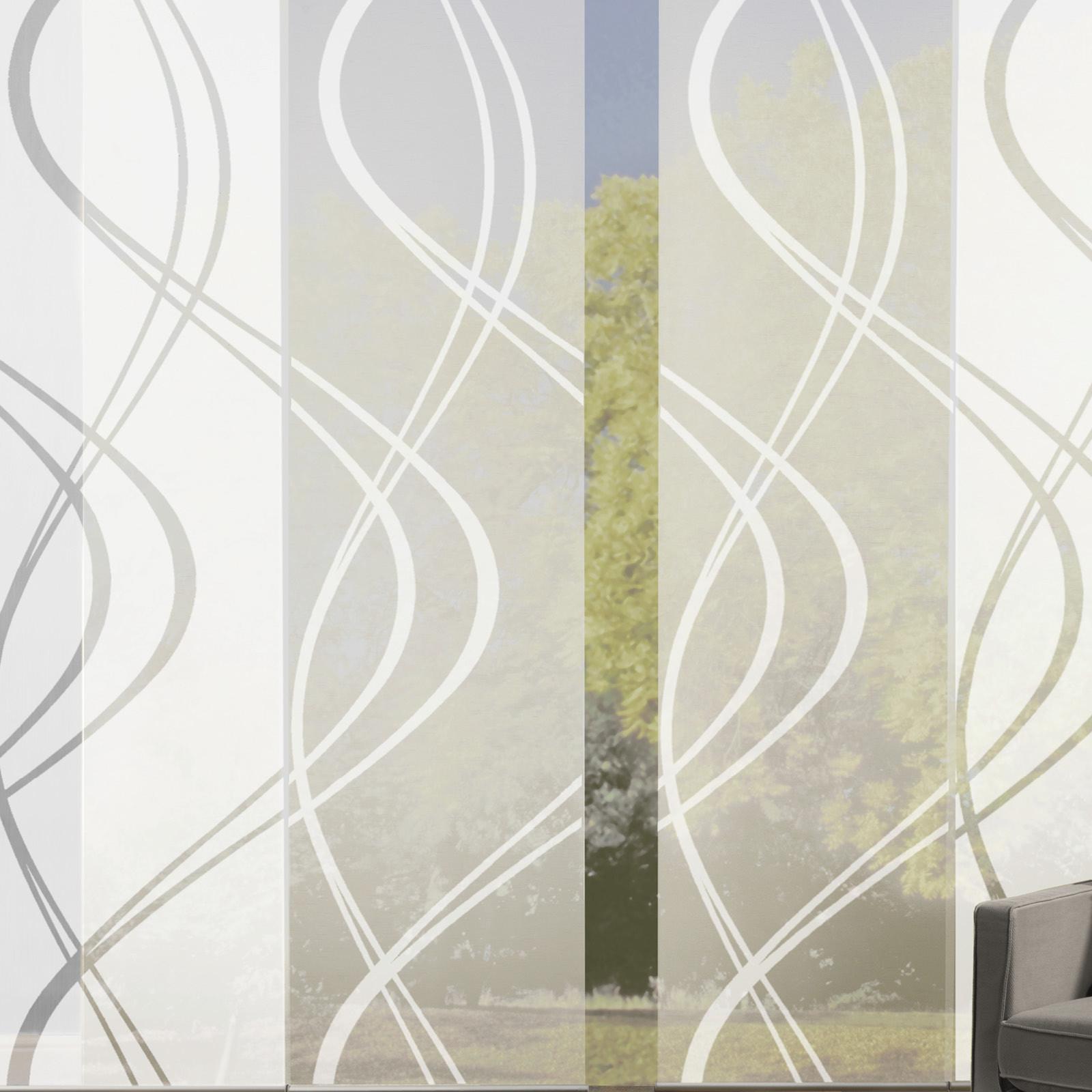 Flächenvorhang 4-Tlg. Tiberio B: 60 cm, Weiß Halbtransparent - Weiß, MODERN, Textil (60/245cm)