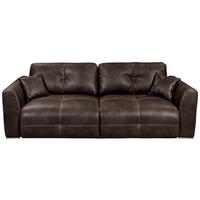 Schlafsofa Dolan Lux.3dl Braun - Hellbraun/Chromfarben, MODERN, Textil (245/85/115cm) - Livetastic