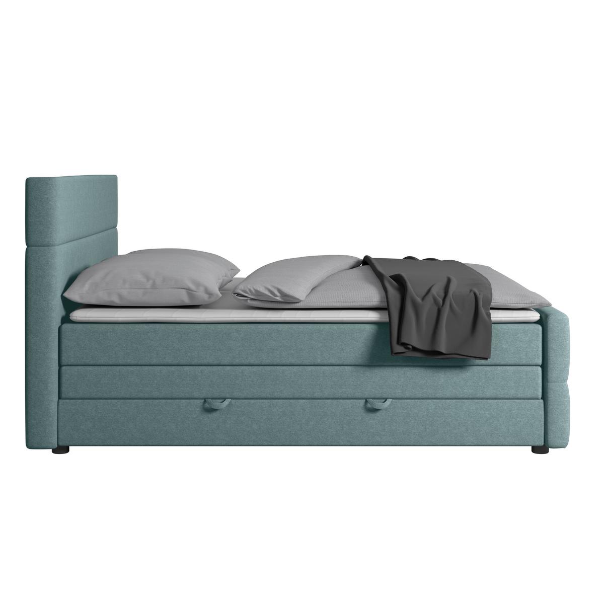 Boxspringbett mit Bettkasten Verona 180x200 cm Blau - Blau/Schwarz, MODERN, Holz/Kunststoff (180/200cm) - MID.YOU