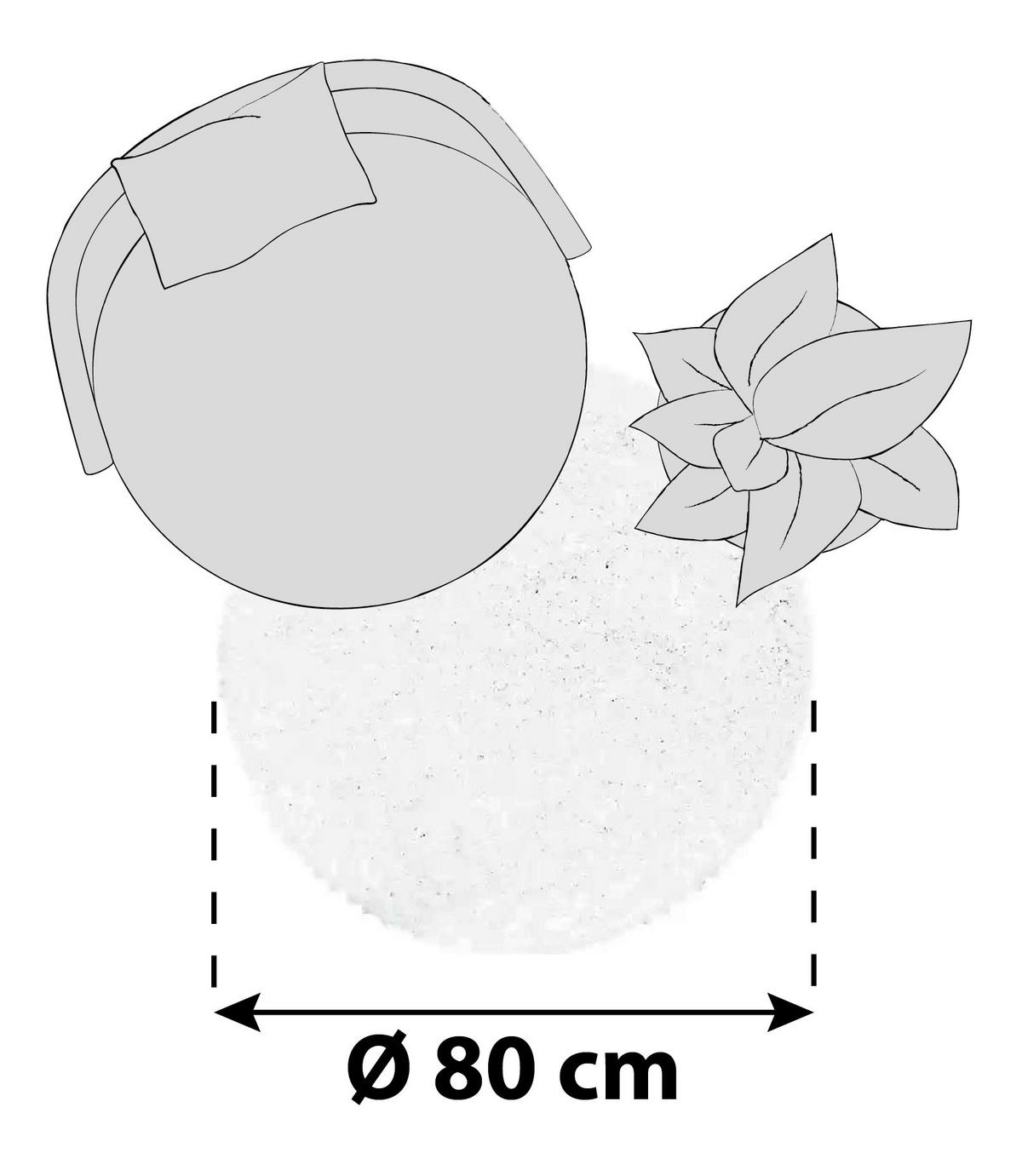 Hochflor Teppich Weiß Sydney Rund Ø 80 cm - Weiß, Basics, Textil (80cm)