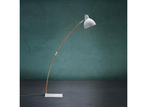 Stojací Lampa Nerea - bílá/přírodní barvy, Moderní, kov/dřevo (87/22/150cm) - Modern Living Stojací Lampa Nerea - bílá/přírodní barvy, Moderní, kov/dřevo (87/22/150cm) - Modern Living