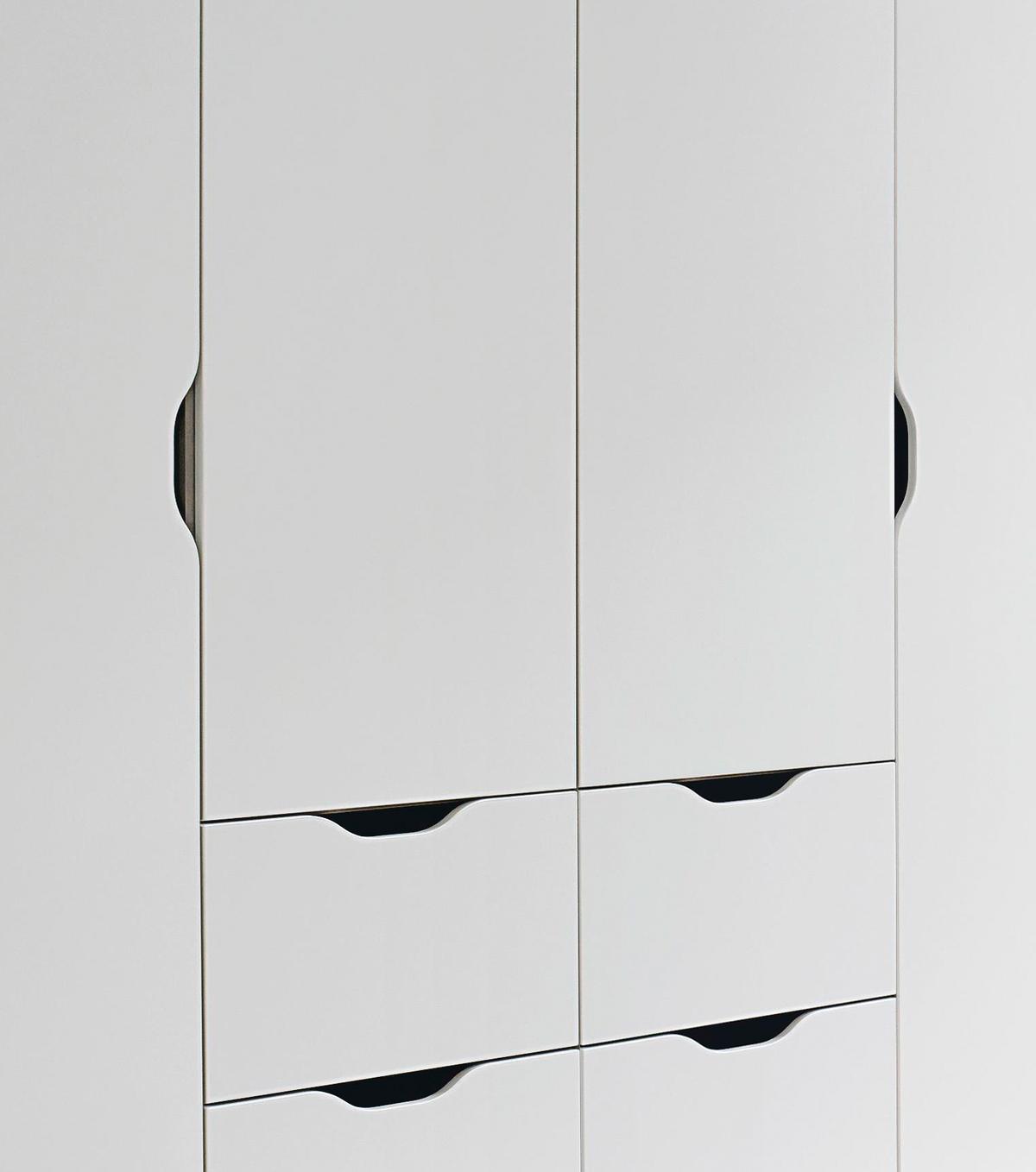 Drehtürenschrank grifflos 181cm Freising, Weiß Dekor - Weiß/Sonoma Eiche, MODERN, Holzwerkstoff (181/197/54cm) - Rauch Möbel